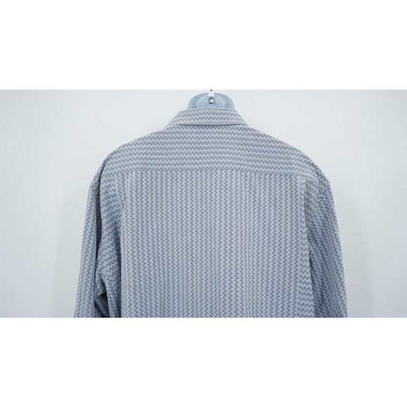 Robert Graham Maclean Button Down Shirt Men's 2XL XXL Embroidered Geometric Blue - Picture 11 of 16